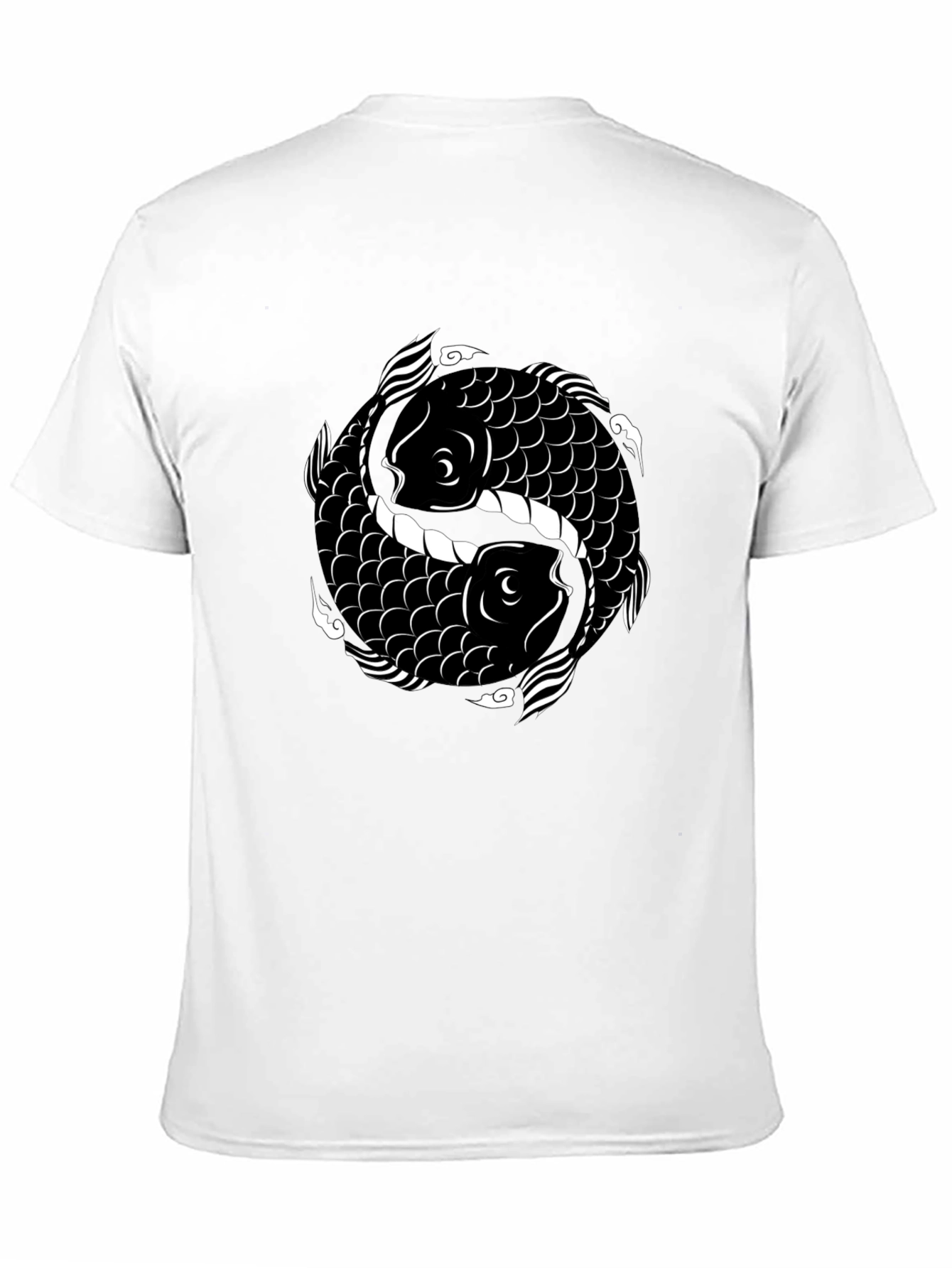 Yin Yang Koi Fish Graphic Tee - Black