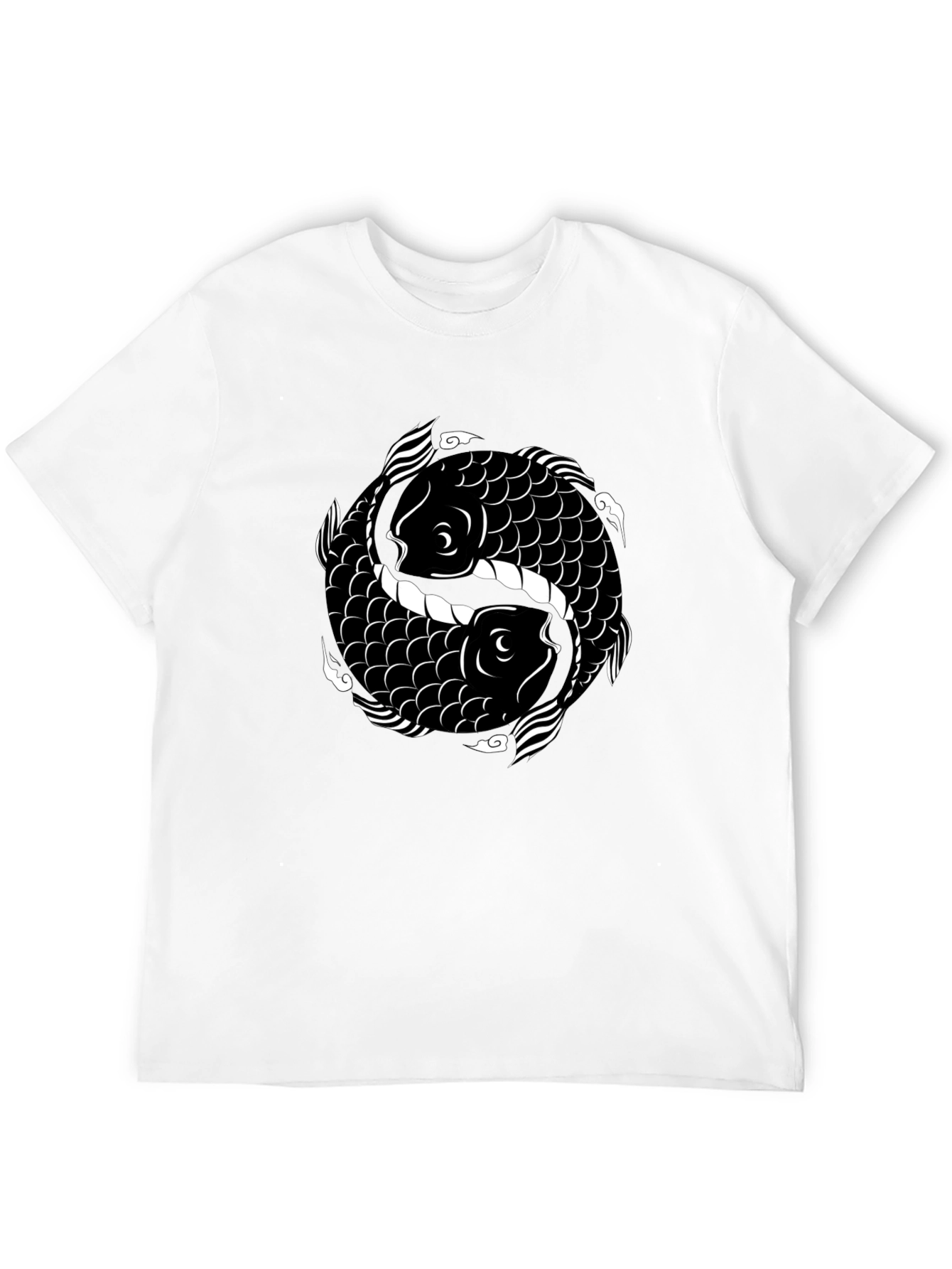 Yin Yang Koi Fish Graphic Tee - Black