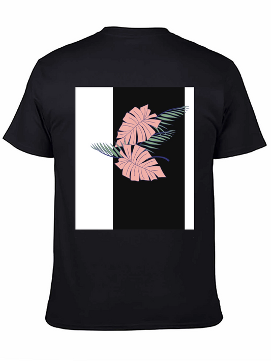 Tropical Leaves Graphic Black T-Shirt