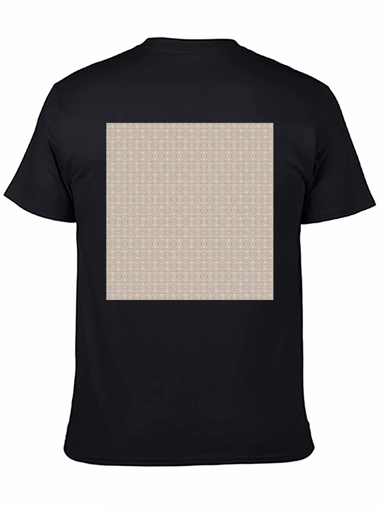 Patterned Print Black Casual Tee
