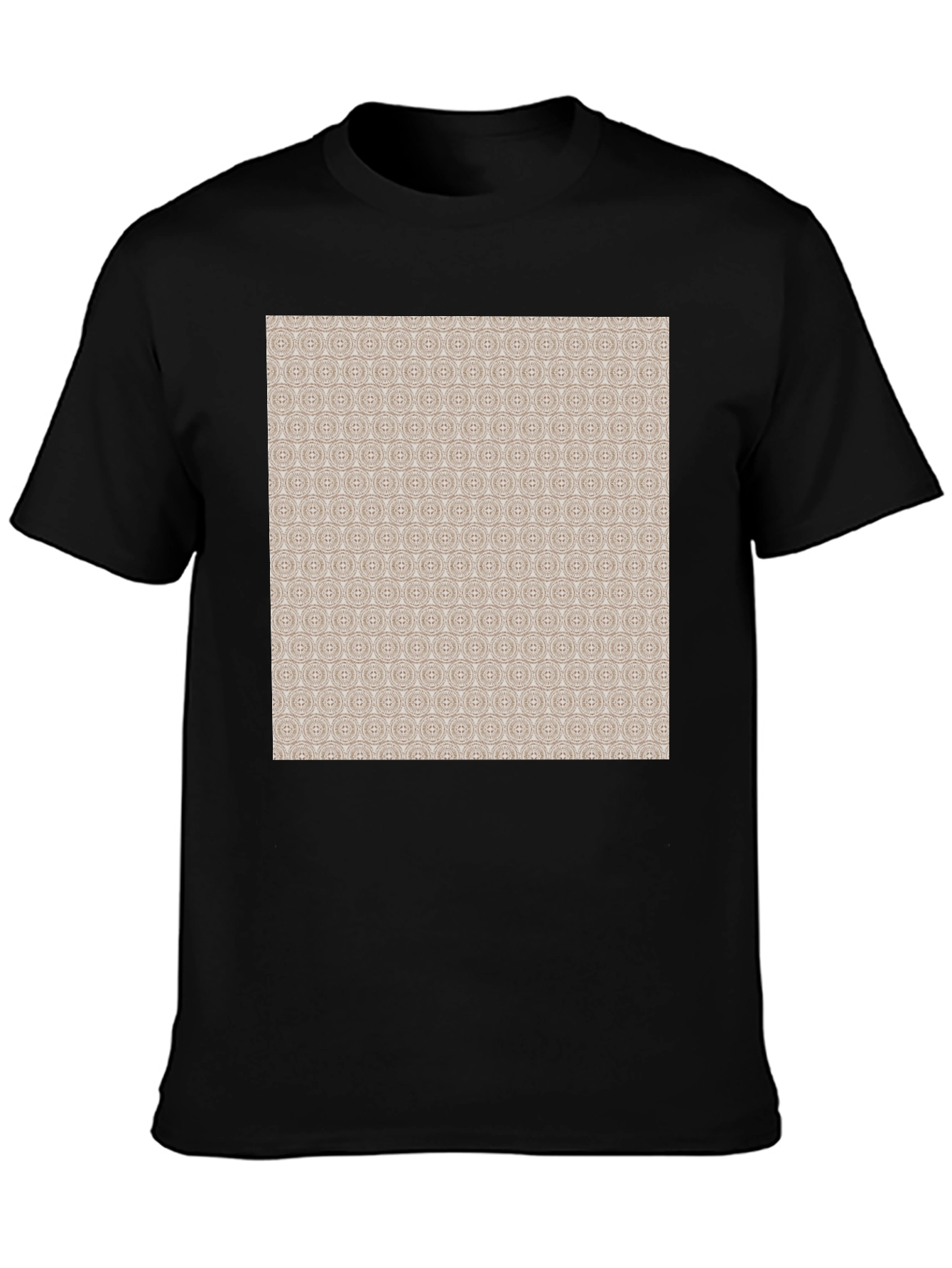 Patterned Print Black Casual Tee