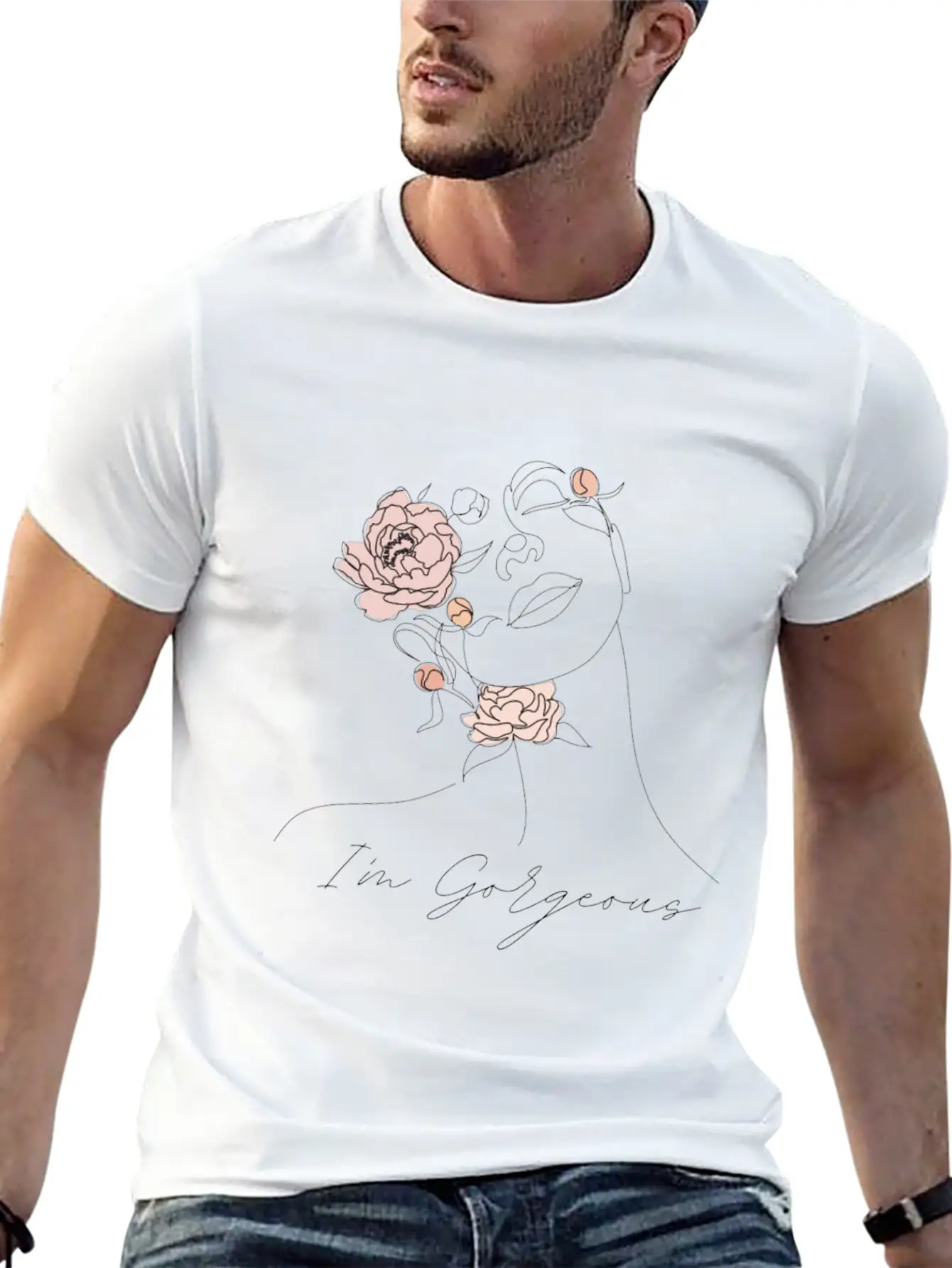 "I'm Gorgeous Girl" T-Shirt Design Soft Cotton Short Sleeve Tee – Unisex Wardrobe Staple