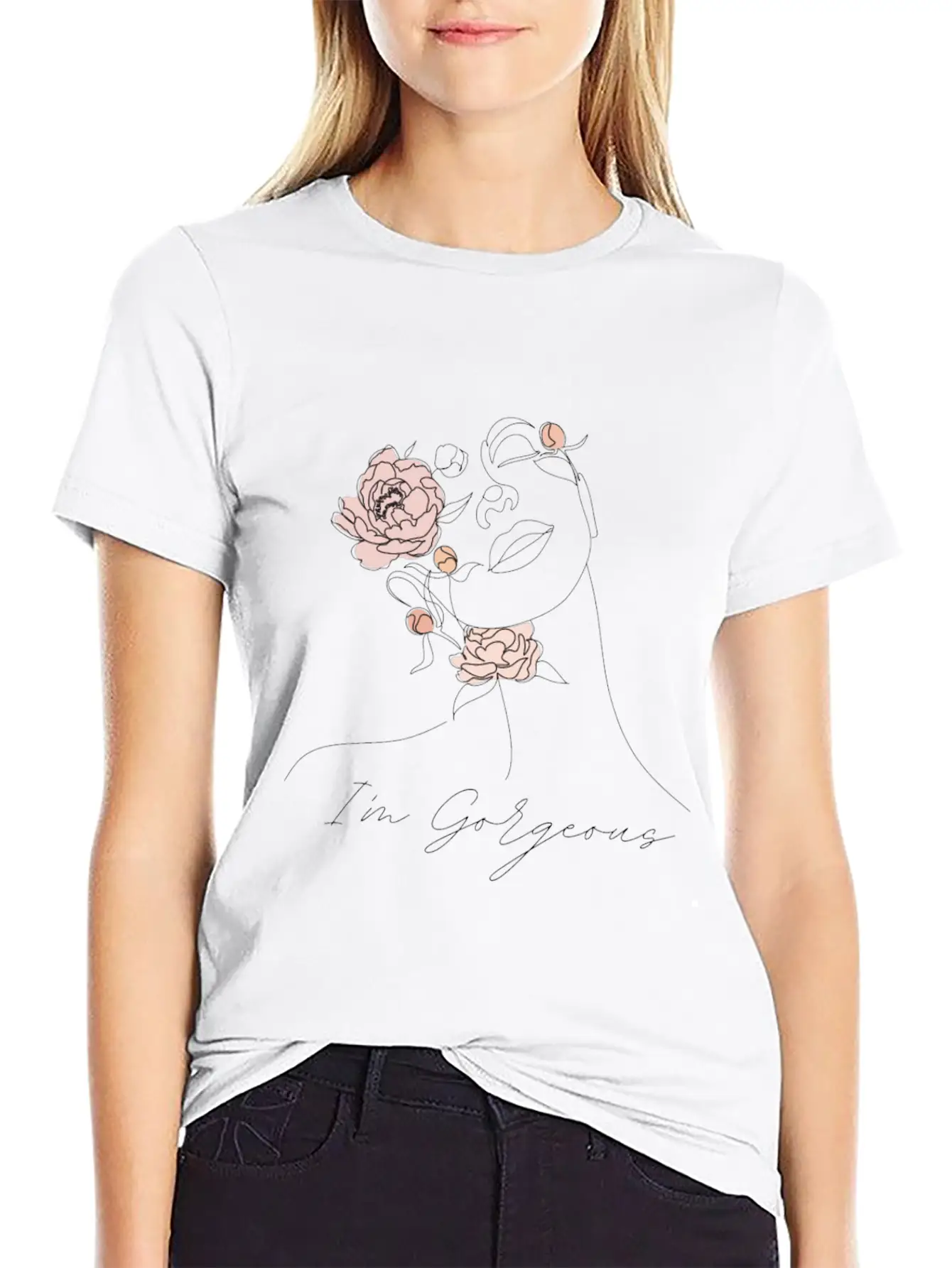 "I'm Gorgeous Girl" T-Shirt Design Soft Cotton Short Sleeve Tee – Unisex Wardrobe Staple