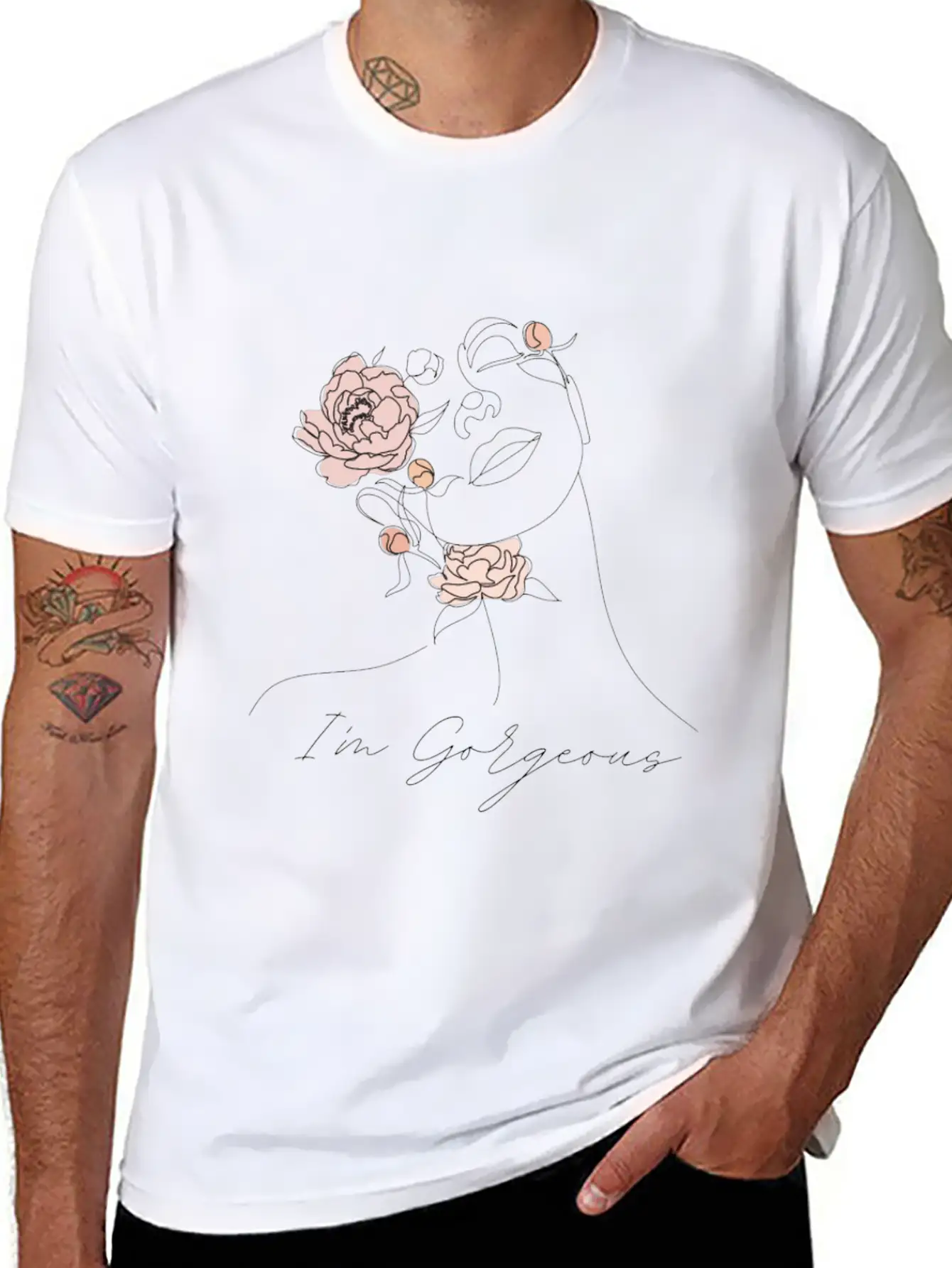 "I'm Gorgeous Girl" T-Shirt Design Soft Cotton Short Sleeve Tee – Unisex Wardrobe Staple