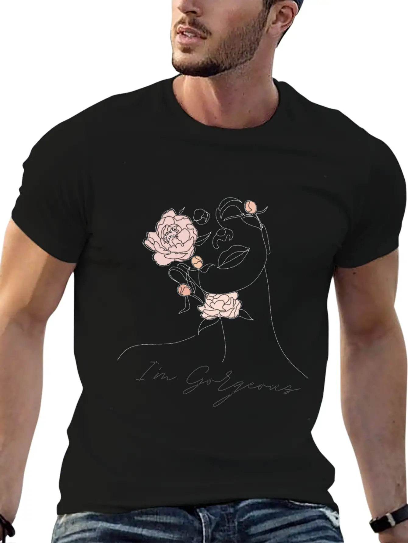 "I'm Gorgeous Girl" T-Shirt Design Soft Cotton Short Sleeve Tee – Unisex Wardrobe Staple