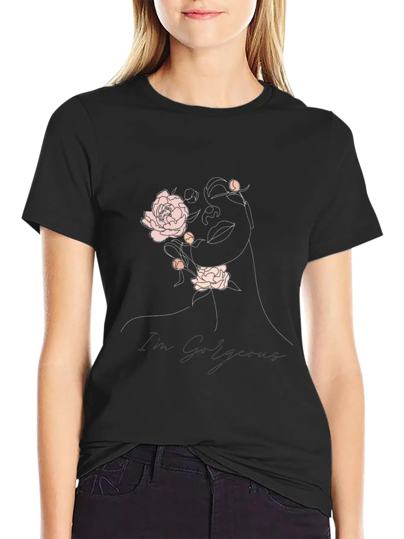 "I'm Gorgeous Girl" T-Shirt Design Soft Cotton Short Sleeve Tee – Unisex Wardrobe Staple