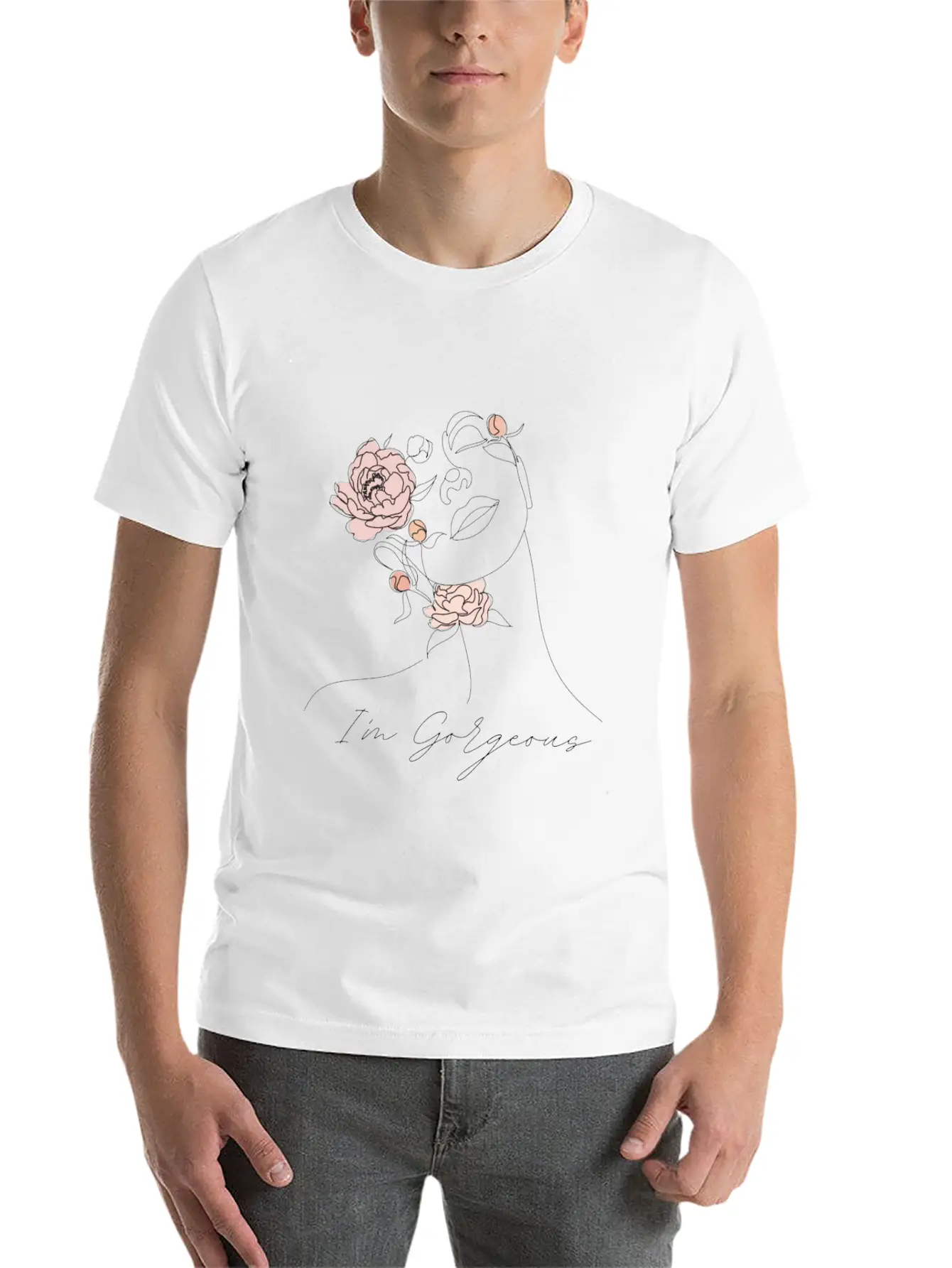 "I'm Gorgeous Girl" T-Shirt Design Soft Cotton Short Sleeve Tee – Unisex Wardrobe Staple
