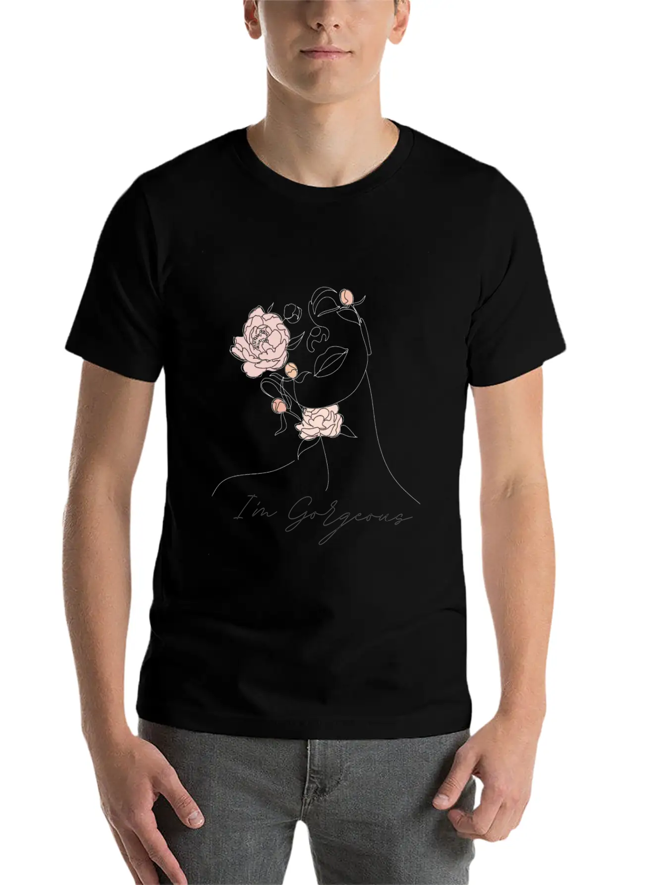 "I'm Gorgeous Girl" T-Shirt Design Soft Cotton Short Sleeve Tee – Unisex Wardrobe Staple