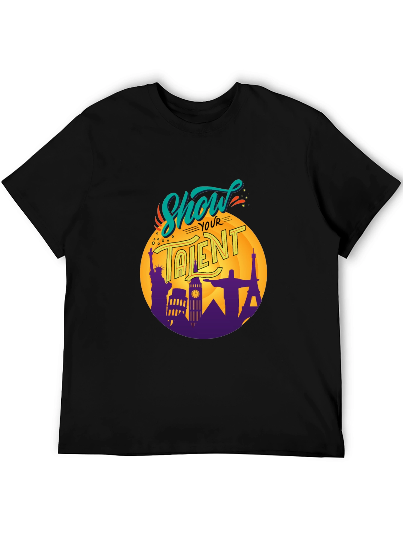 Show Your Talent Black Graphic T-Shirt
