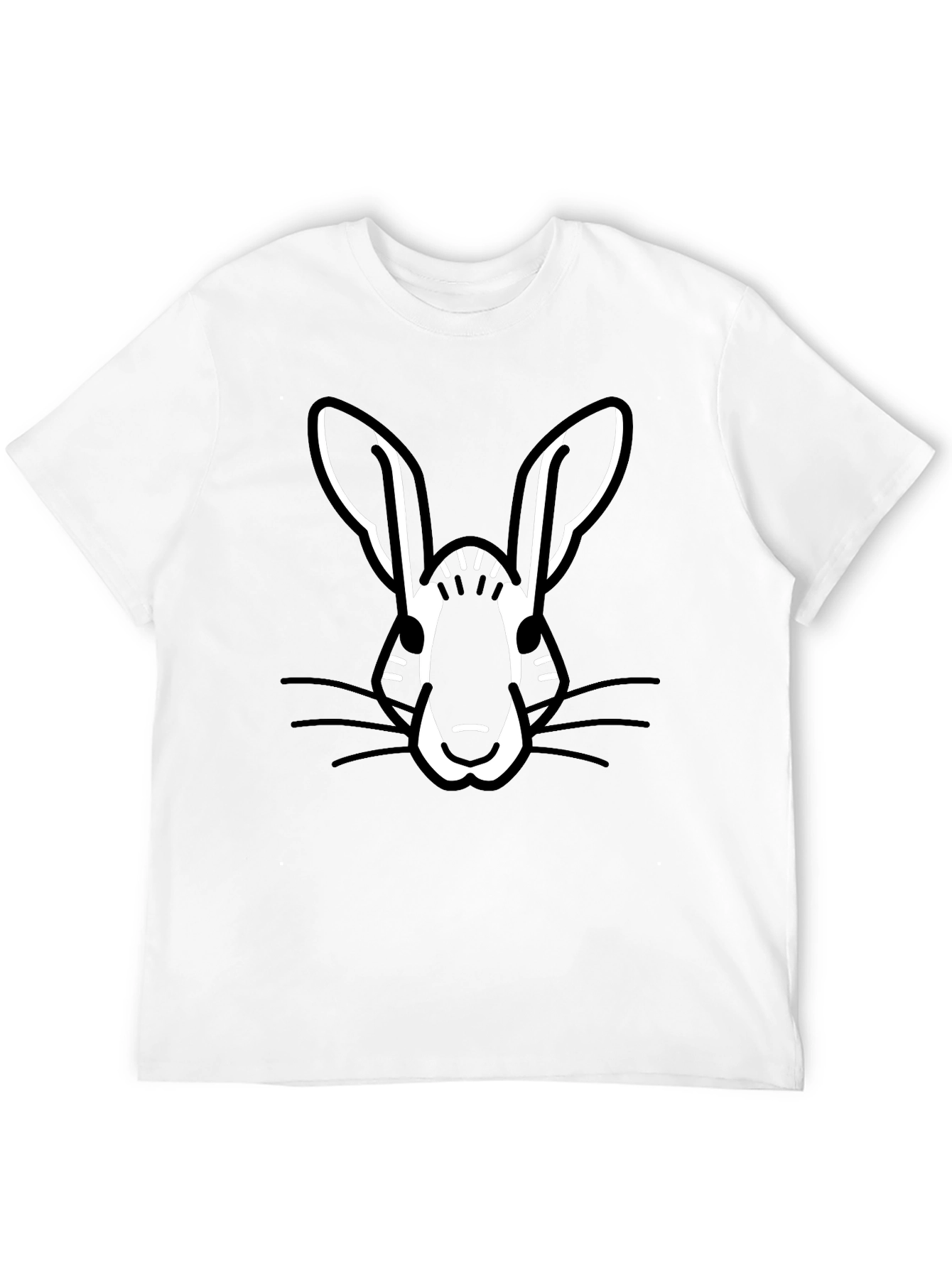 Rabbit Graphic Print Black T-Shirt