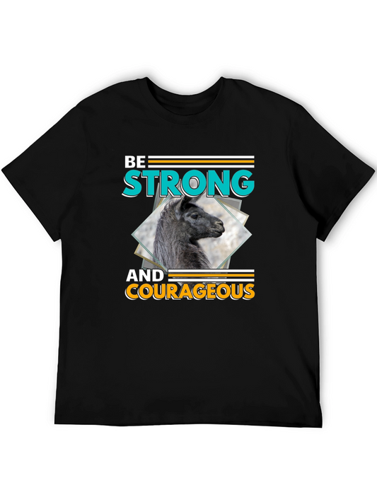 Be Strong & Courageous Llama Graphic T-Shirt