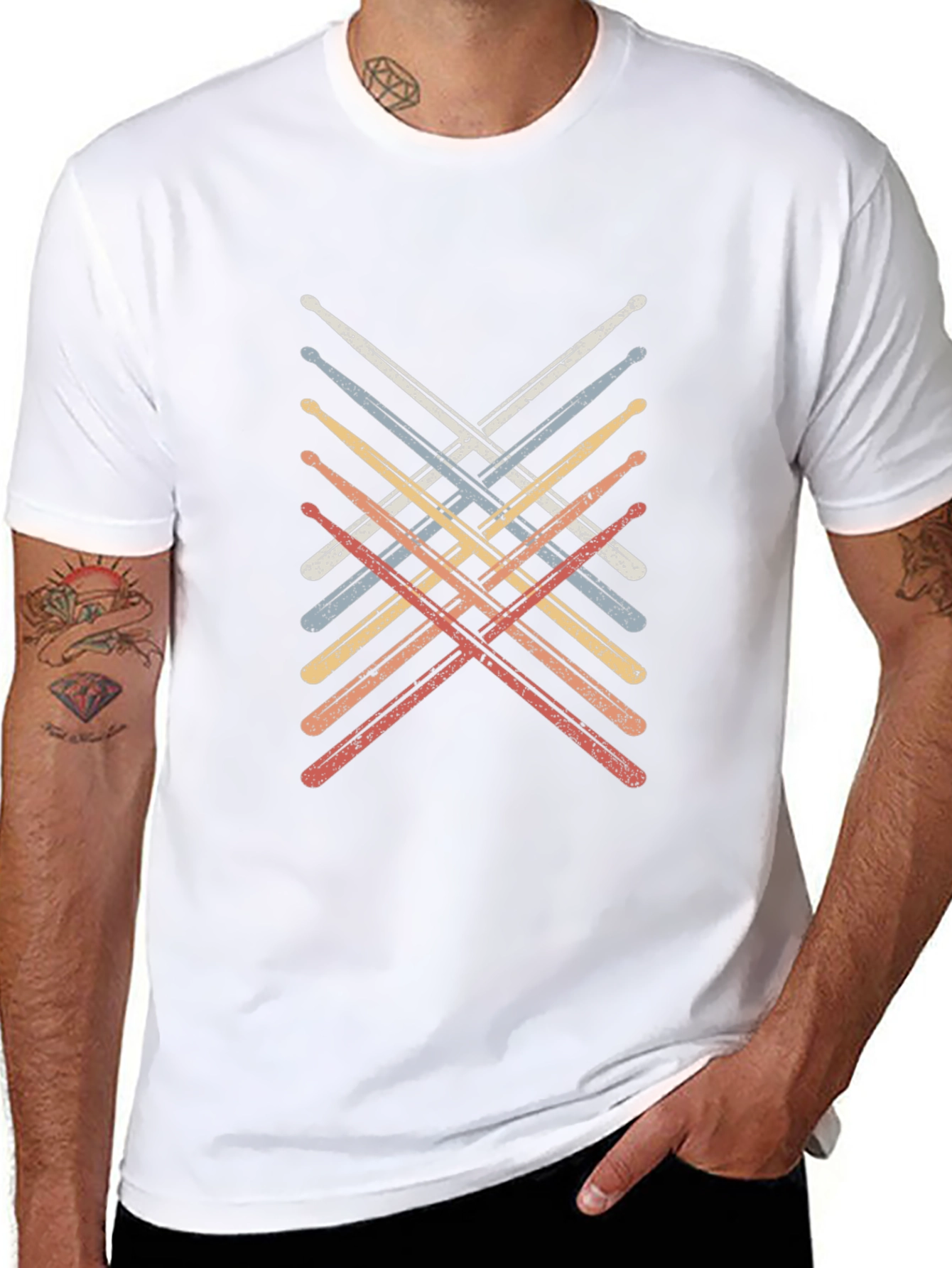 Retro Drum Sticks Music T-Shirt