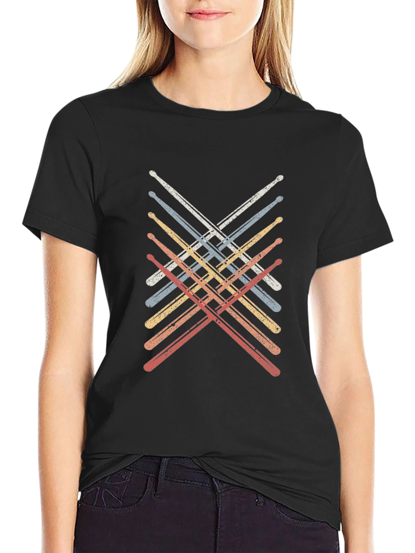 Retro Drum Sticks Music T-Shirt