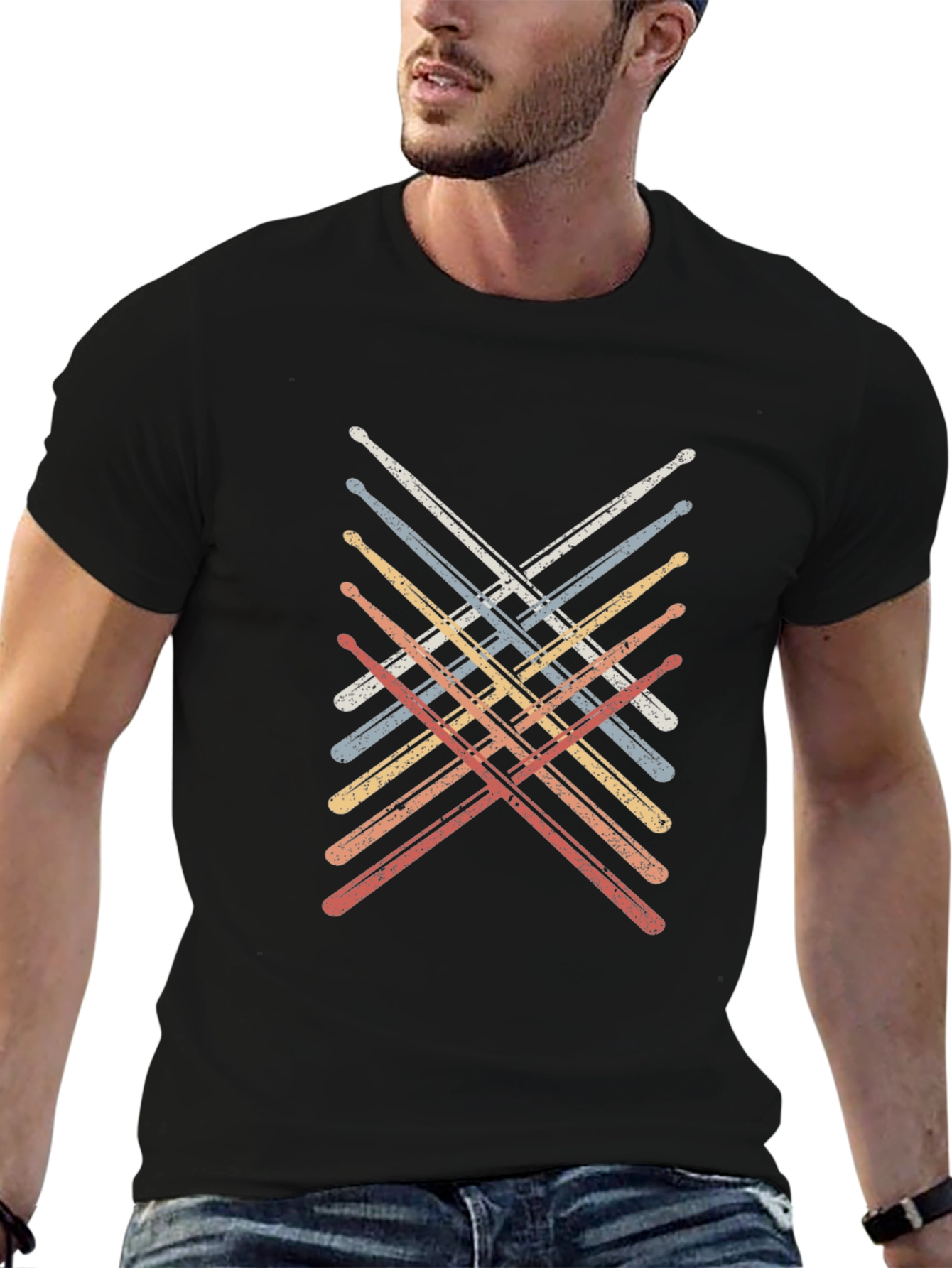 Retro Drum Sticks Music T-Shirt