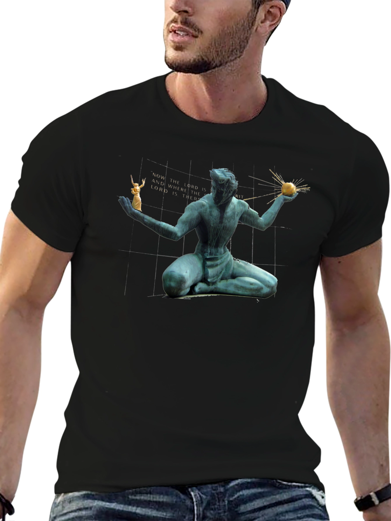 Statue Graphic Black T-Shirt