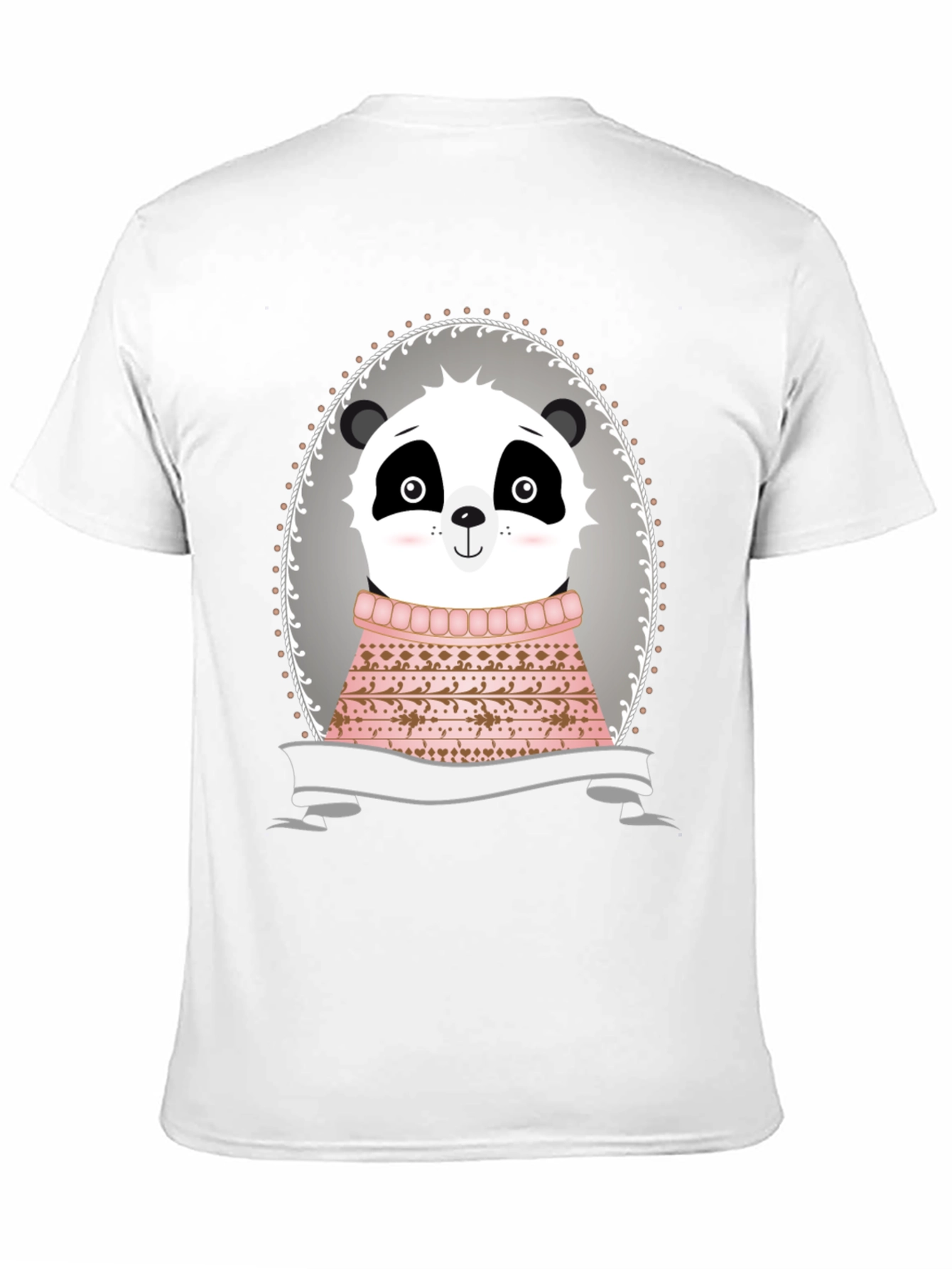 Panda in Sweater Graphic Tee - Unisex Black T-Shirt