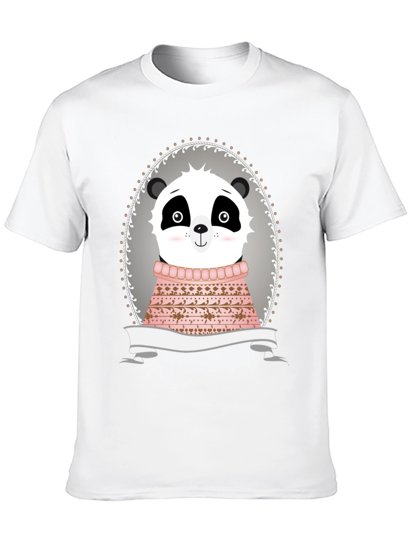 Panda in Sweater Graphic Tee - Unisex Black T-Shirt