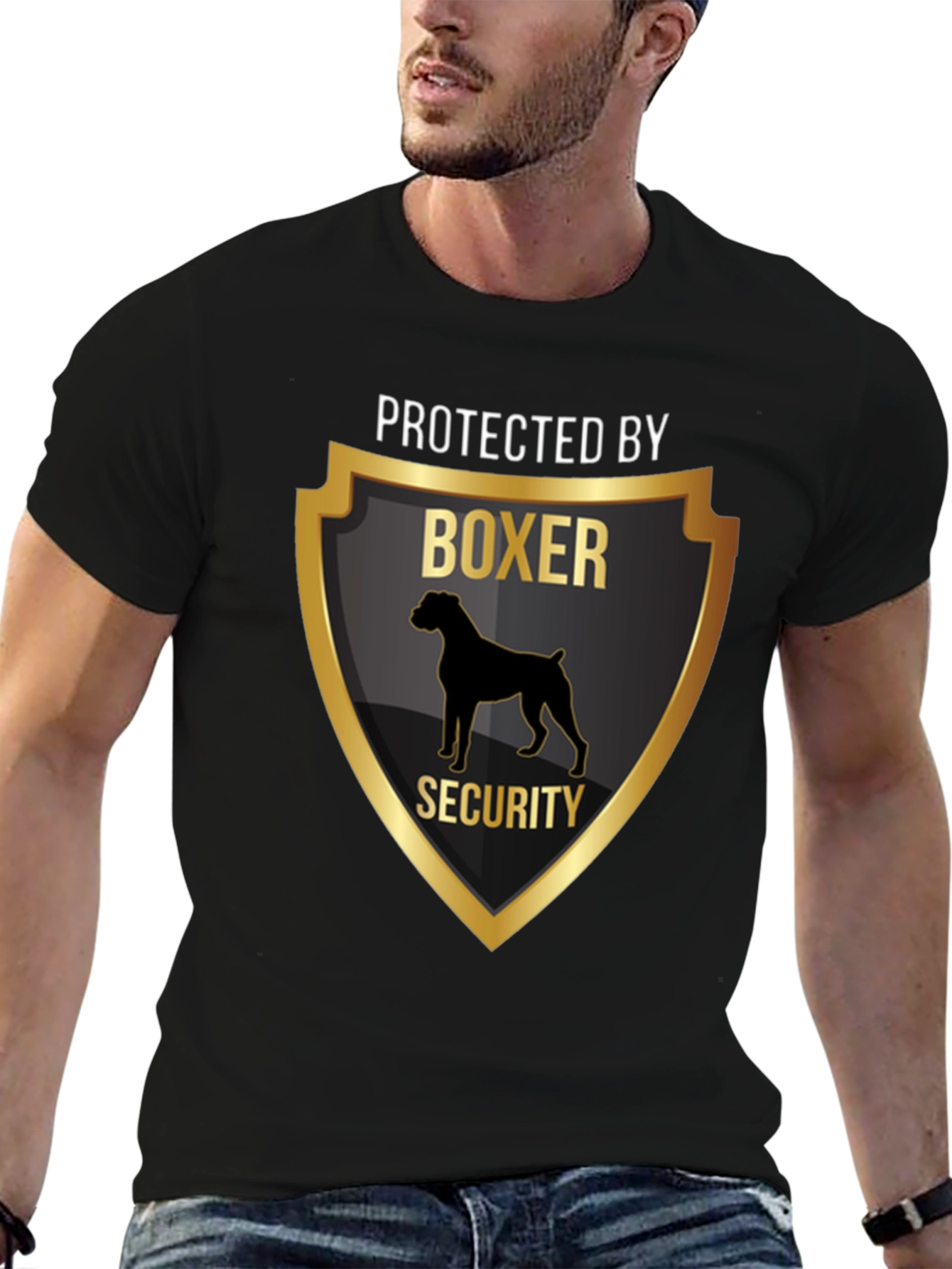 Protected by Boxer Security T-Shirt - Dog Lover Tee