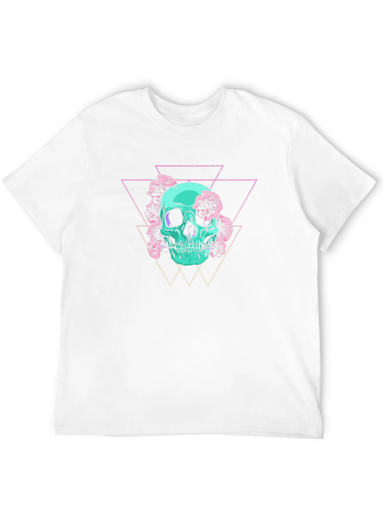 Skull & Flowers Graphic Tee - Edgy Style