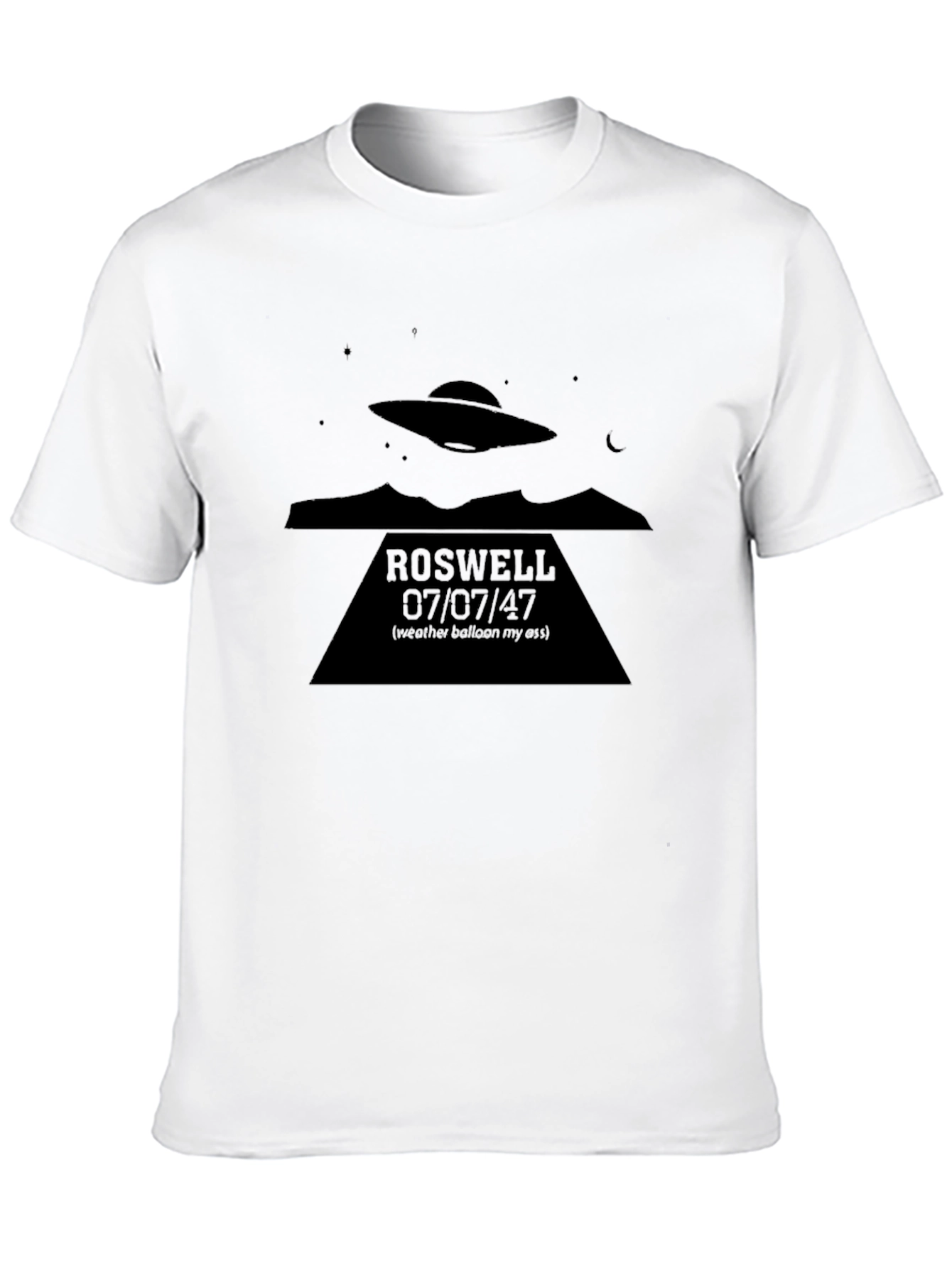 Roswell UFO Conspiracy T-Shirt - Mens Black Tee