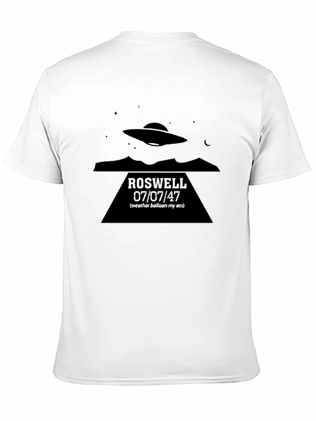 Roswell UFO Conspiracy T-Shirt - Mens Black Tee