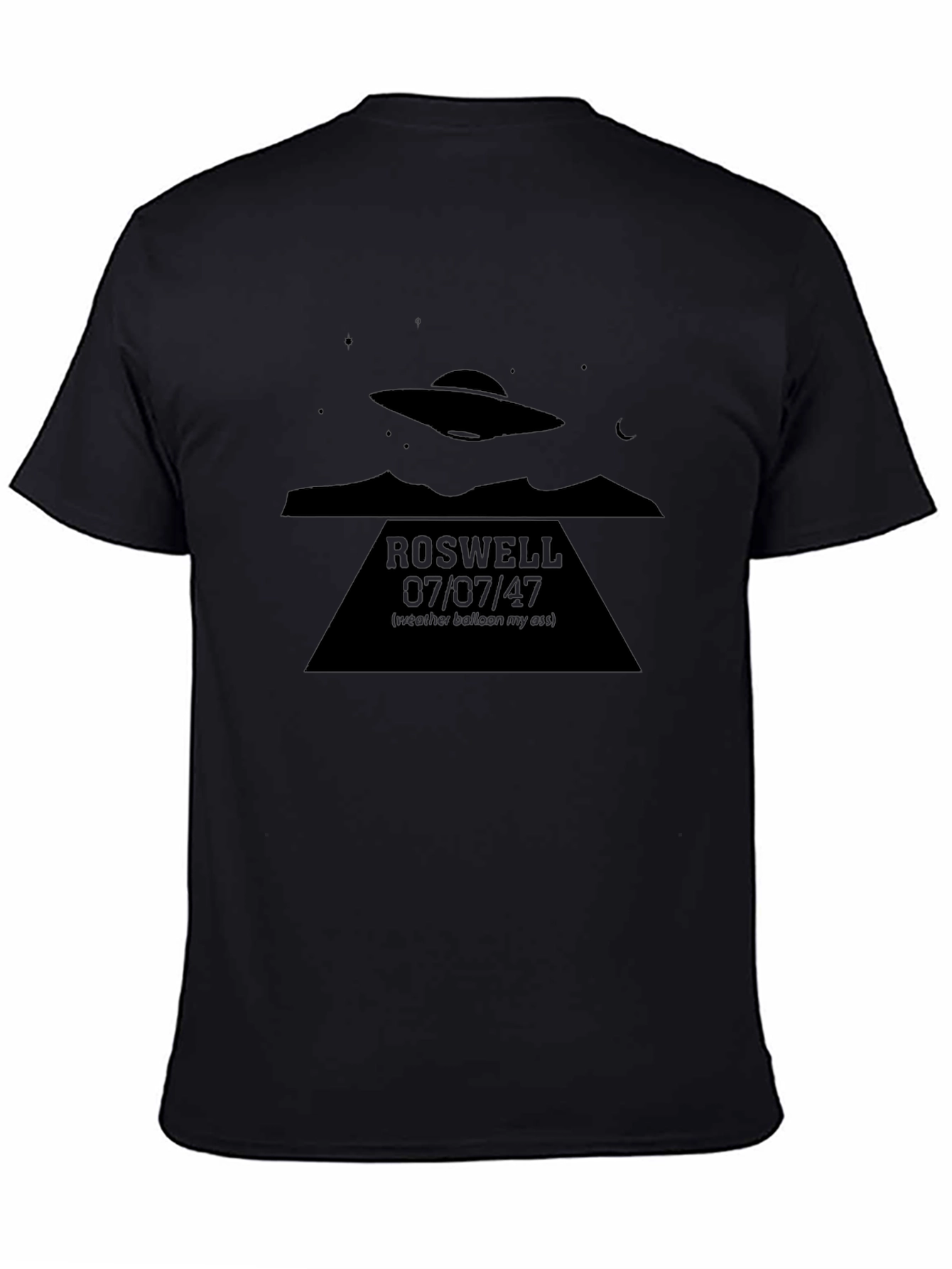 Roswell UFO Conspiracy T-Shirt - Mens Black Tee
