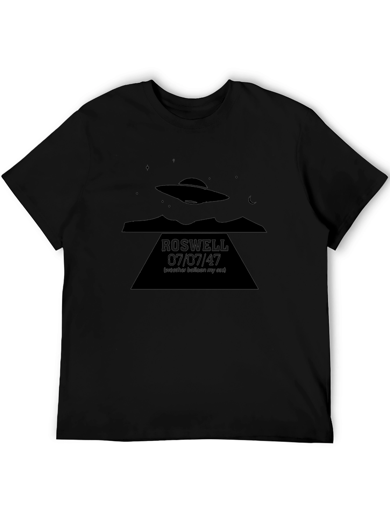 Roswell UFO Conspiracy T-Shirt - Mens Black Tee