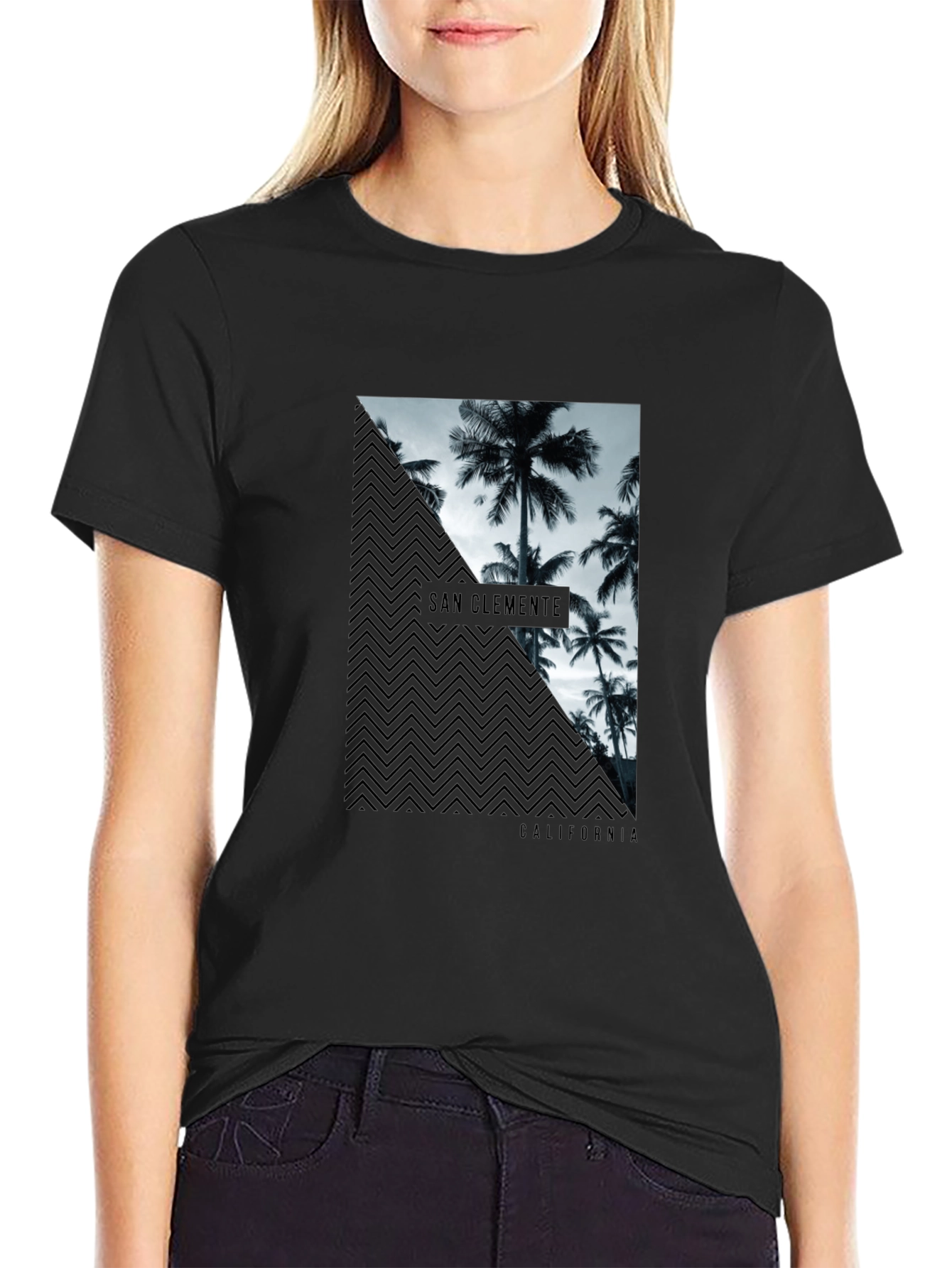 San Clemente California Graphic Tee - Black