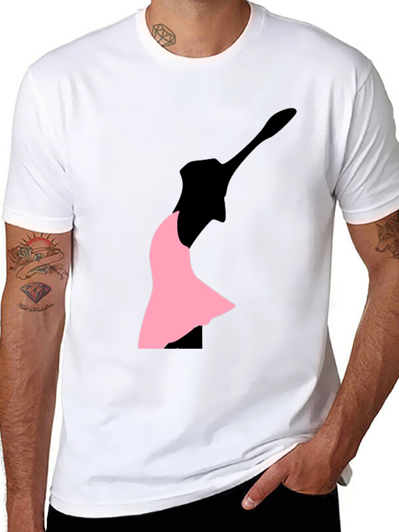Ballet Silhouette Graphic Tee - Black Cotton Blend