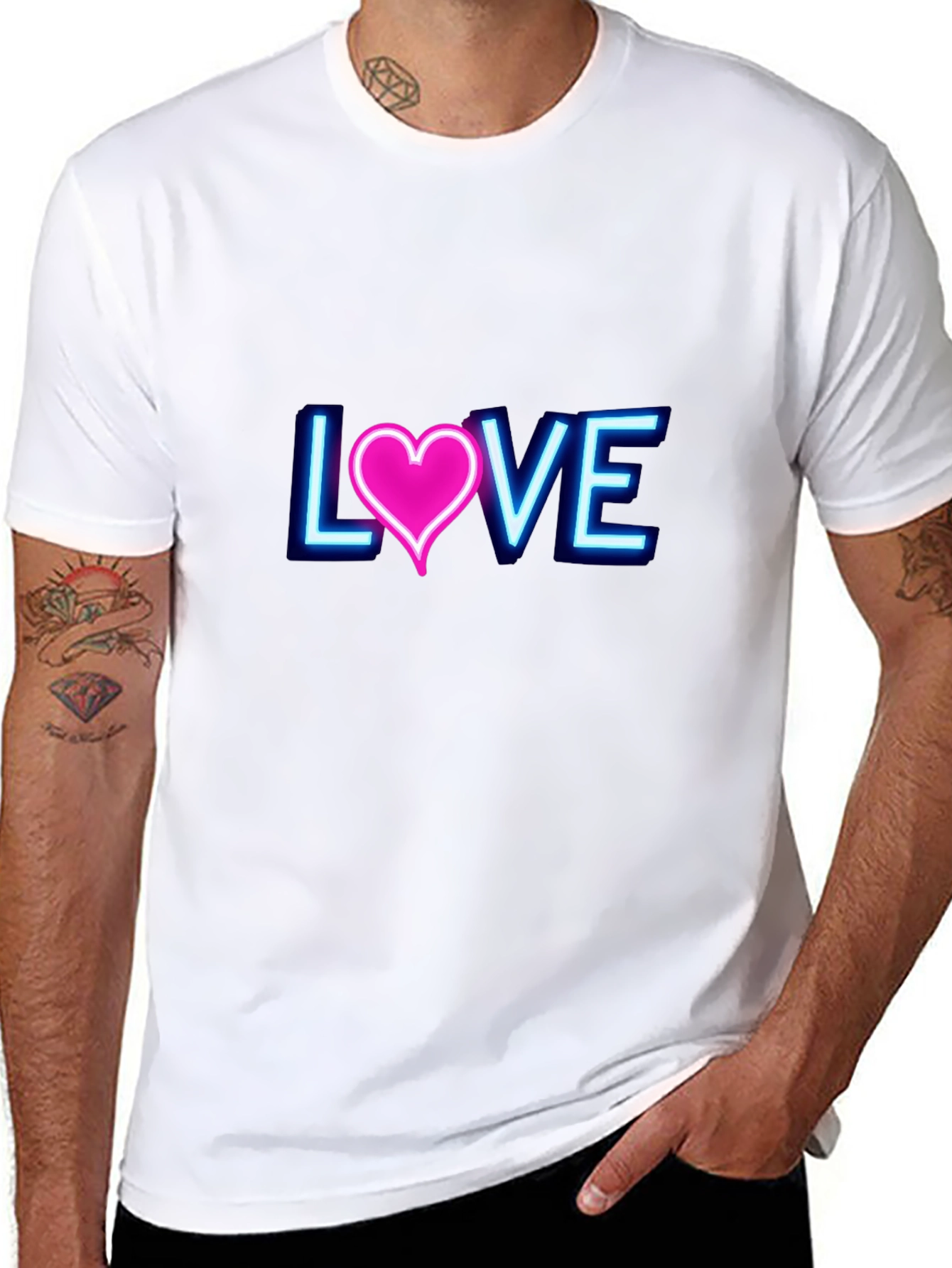 Neon Love Graphic T-Shirt - Trendy Casual Wear