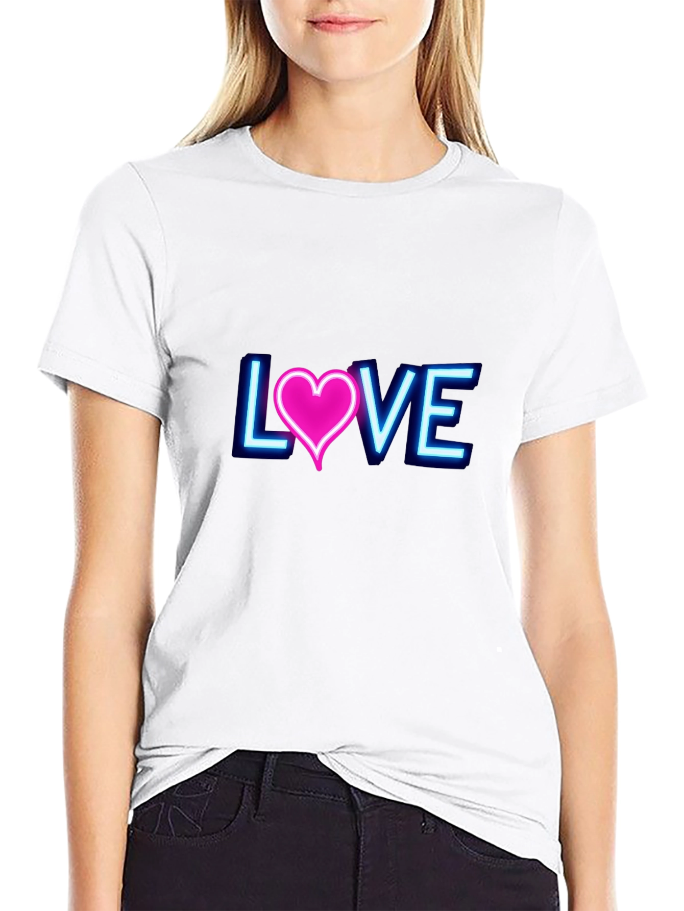 Neon Love Graphic T-Shirt - Trendy Casual Wear