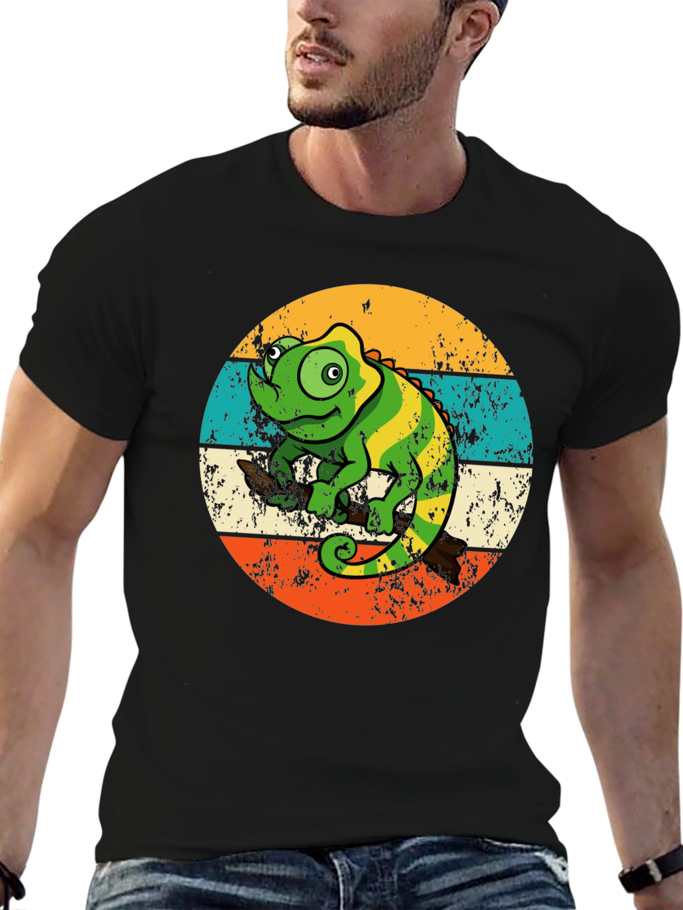 Retro Chameleon Graphic Tee
