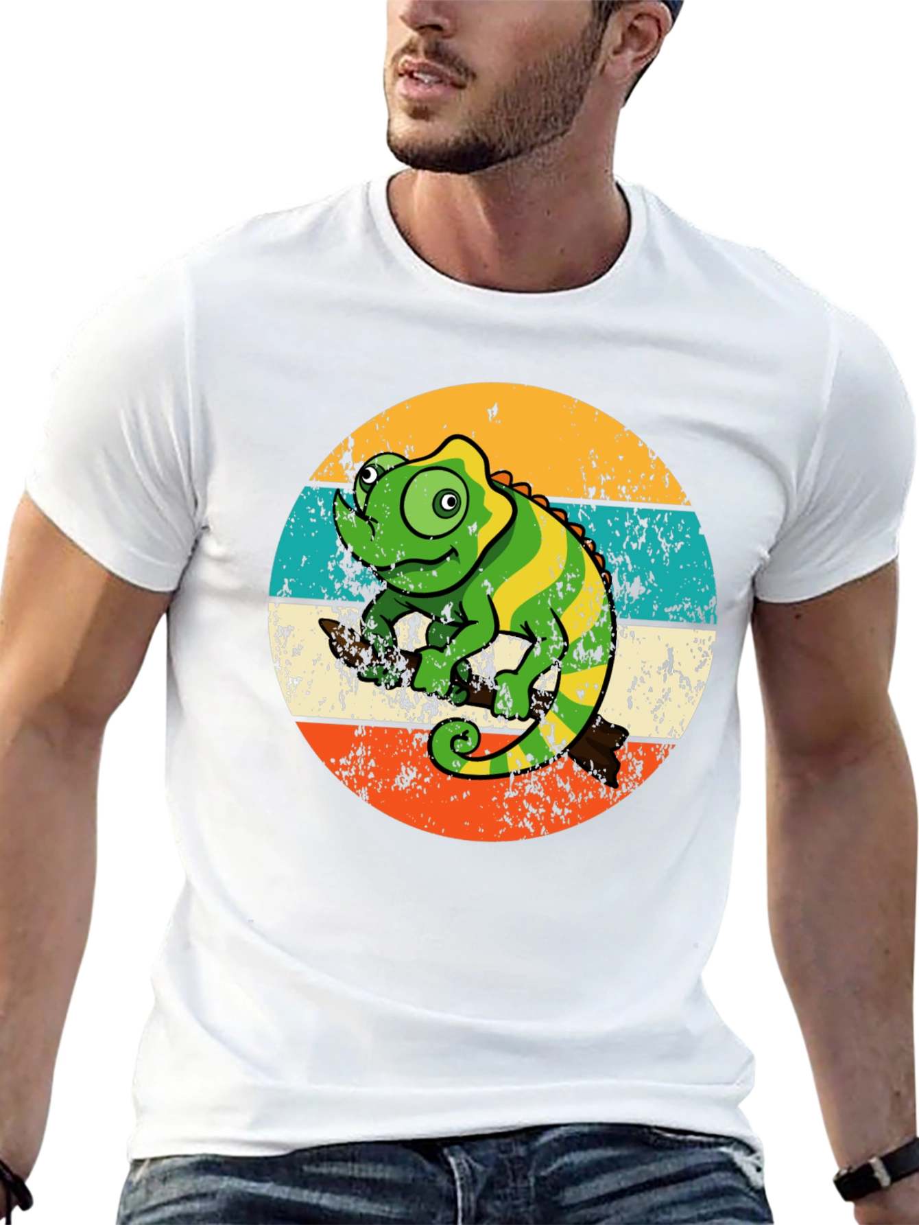 Retro Chameleon Graphic Tee