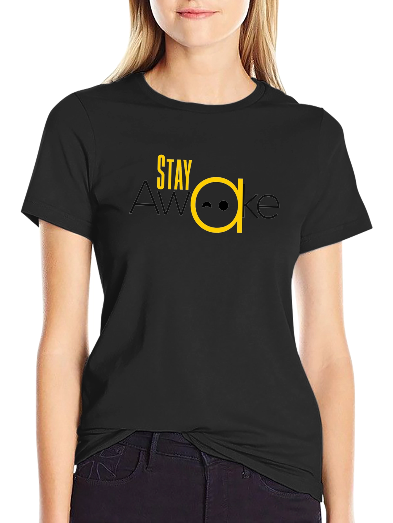 Stay Awake Graphic Tee - Black