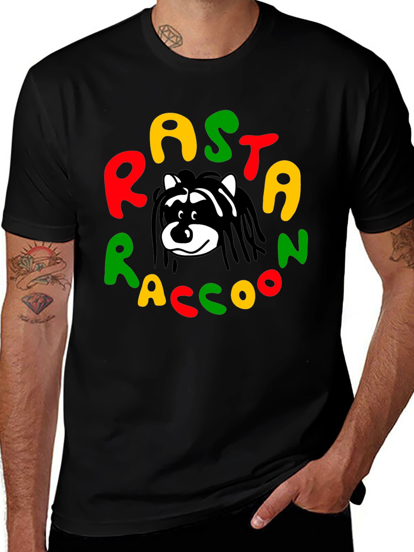 Rasta Raccoon Graphic Tee - Reggae Style