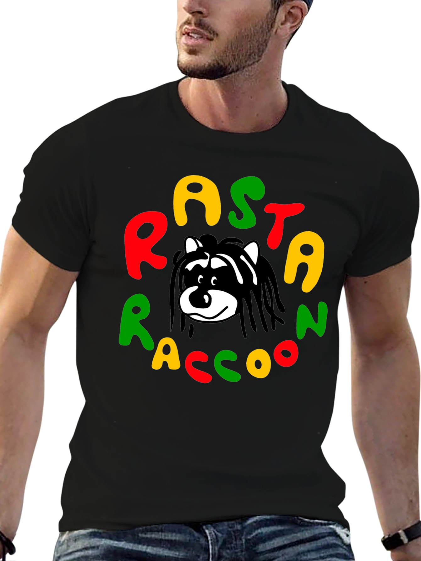 Rasta Raccoon Graphic Tee - Reggae Style