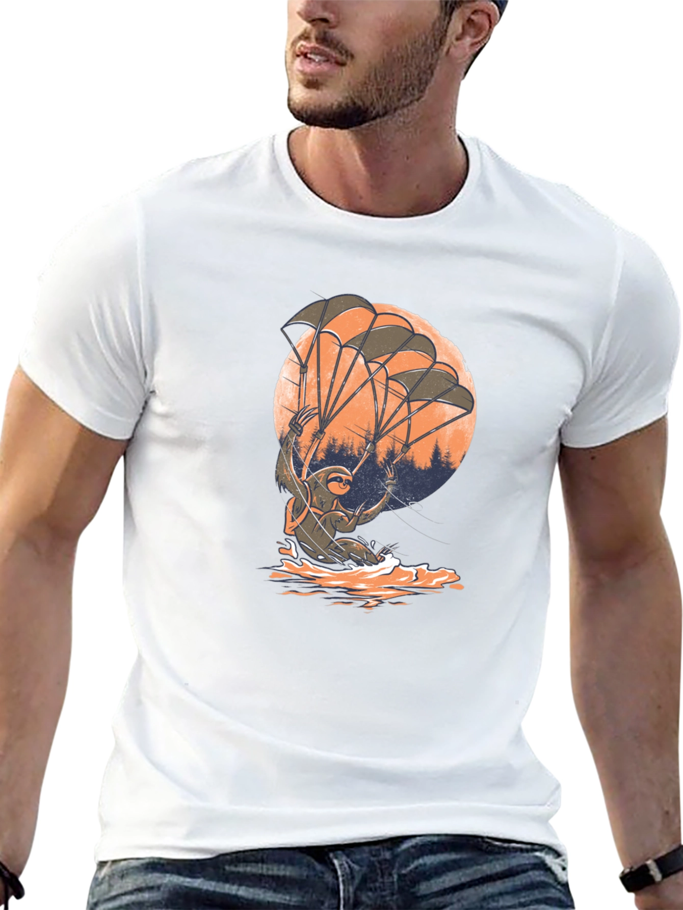 Sloth Parachute T-Shirt - Funny & Unique Design