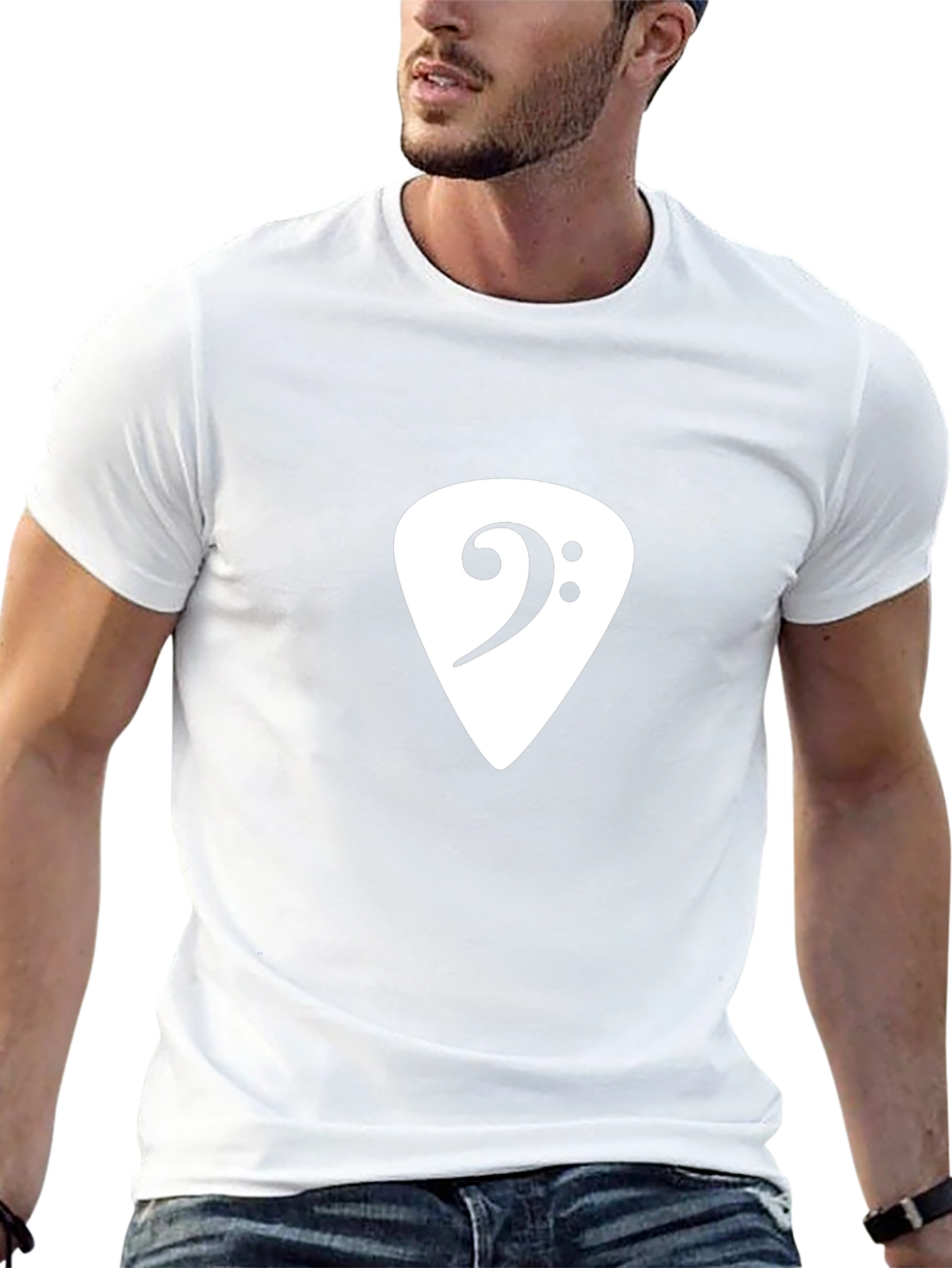 Bass Clef Guitar Pick T-Shirt - Musician Style