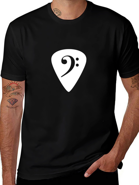 Bass Clef Guitar Pick T-Shirt - Musician Style