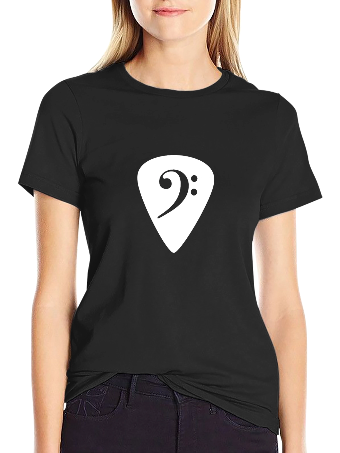 Bass Clef Guitar Pick T-Shirt - Musician Style