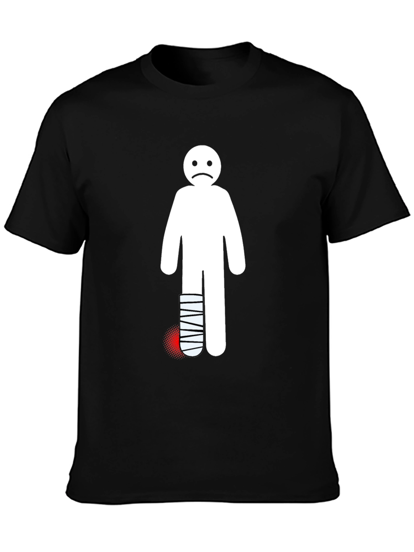 Sad Stick Figure Broken Leg T-Shirt