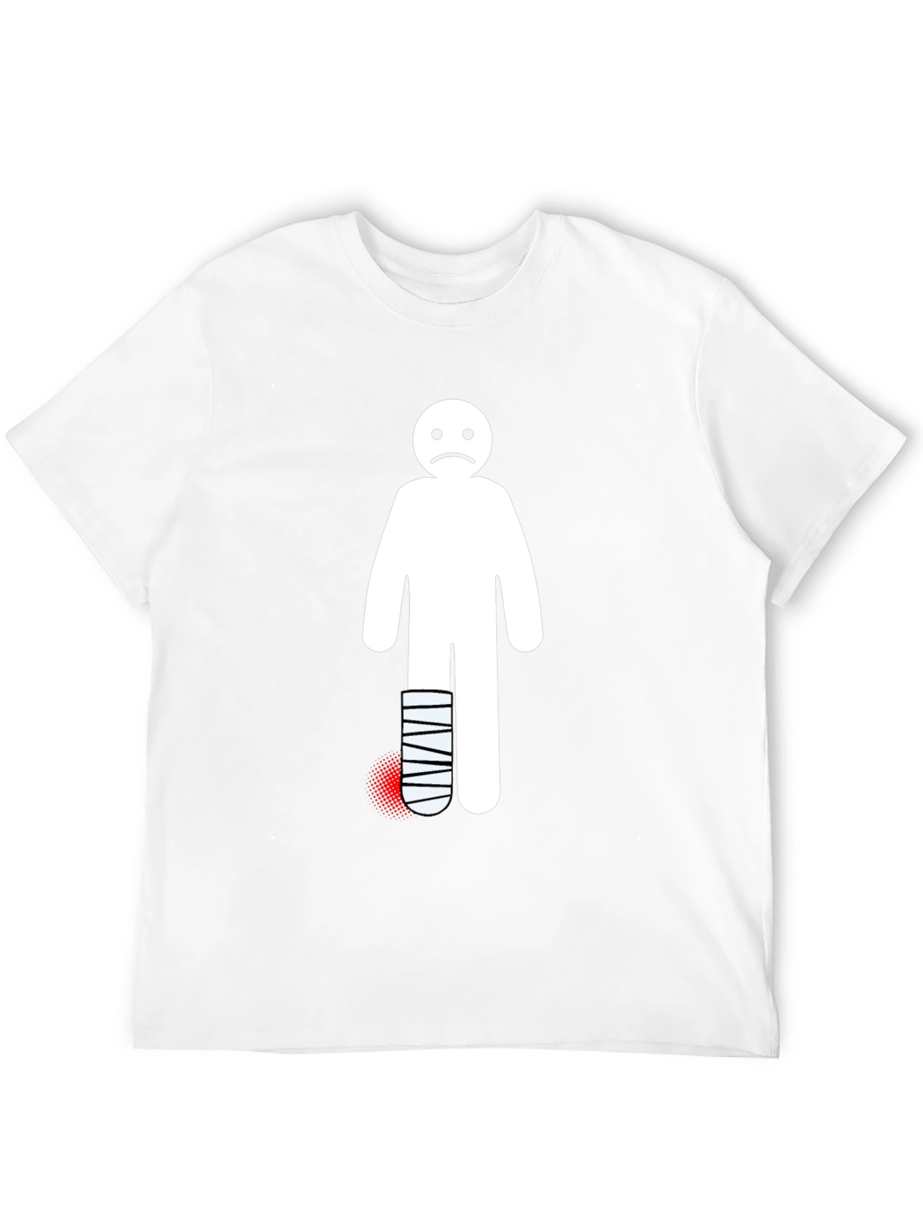 Sad Stick Figure Broken Leg T-Shirt