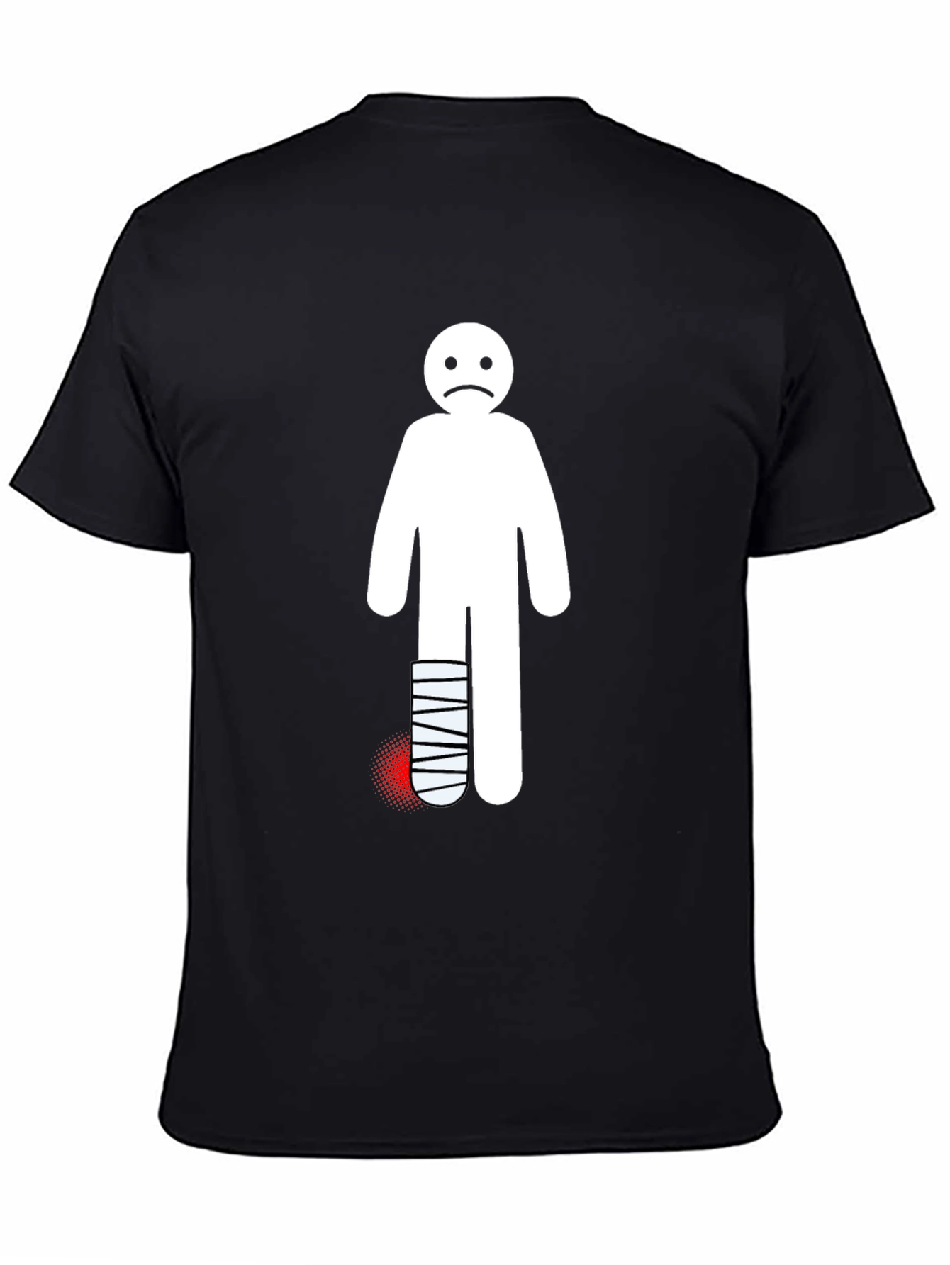 Sad Stick Figure Broken Leg T-Shirt
