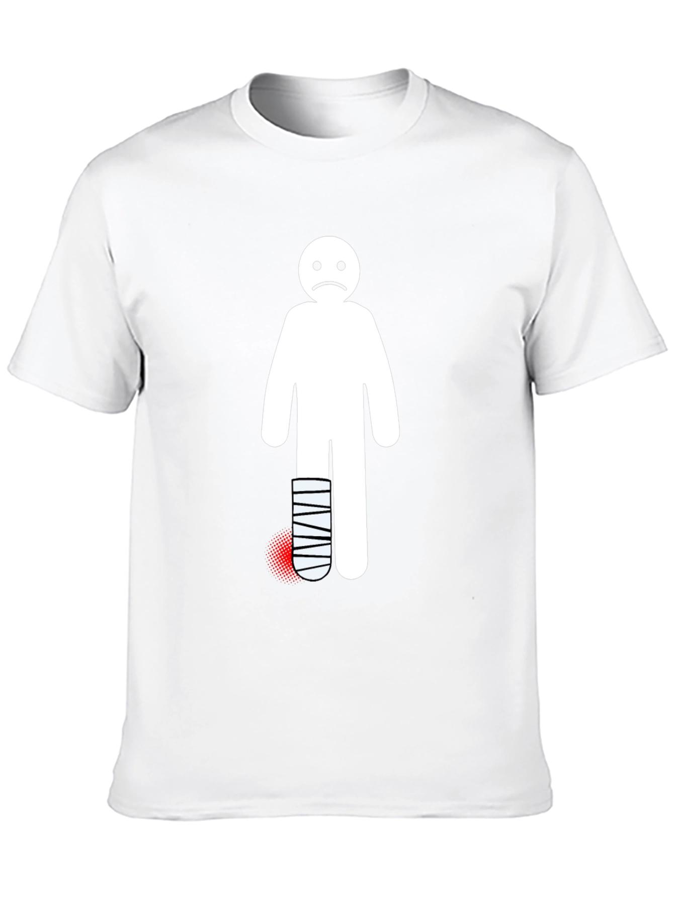 Sad Stick Figure Broken Leg T-Shirt