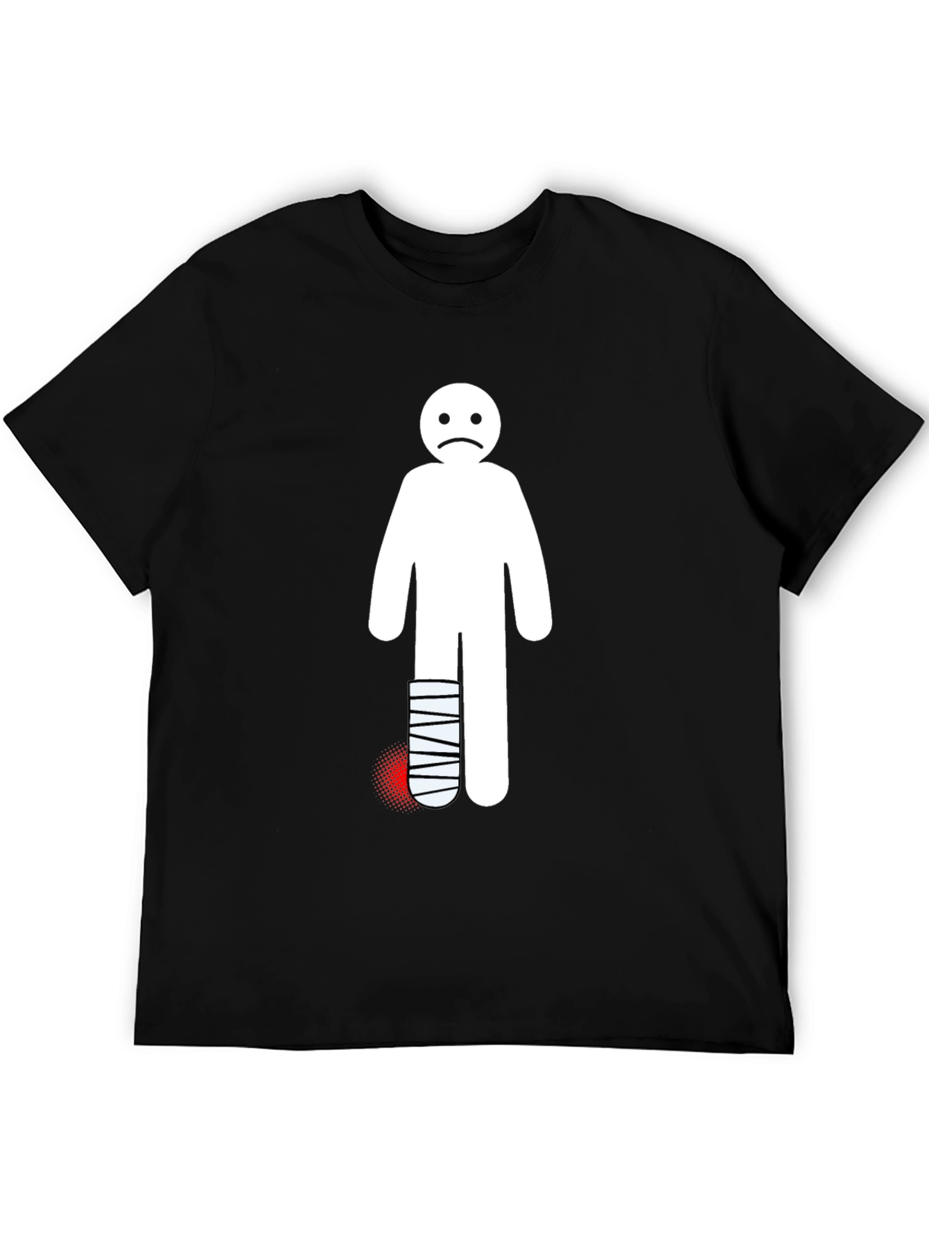 Sad Stick Figure Broken Leg T-Shirt