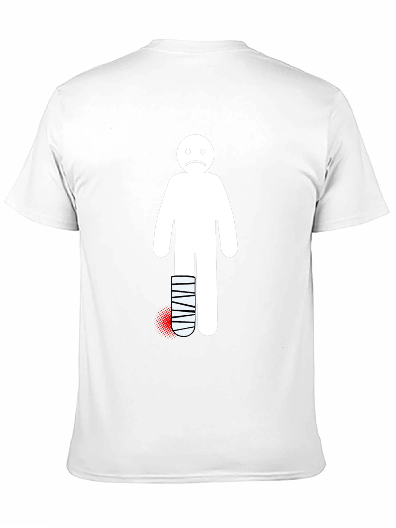 Sad Stick Figure Broken Leg T-Shirt