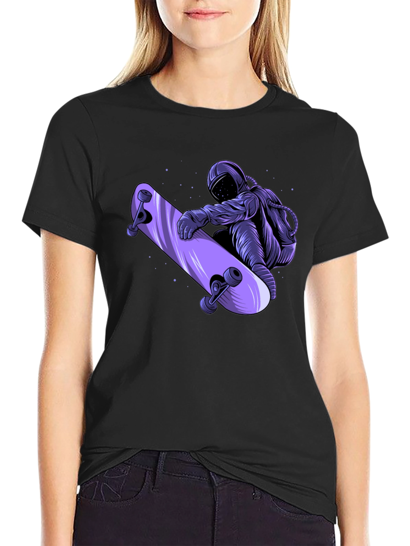 Astronaut Skateboarder Graphic T-Shirt
