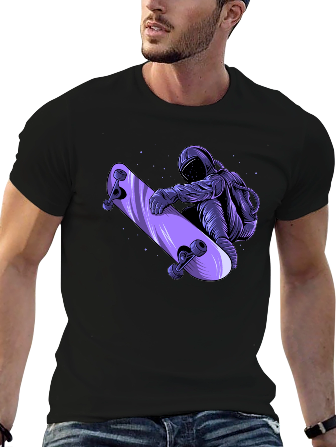 Astronaut Skateboarder Graphic T-Shirt
