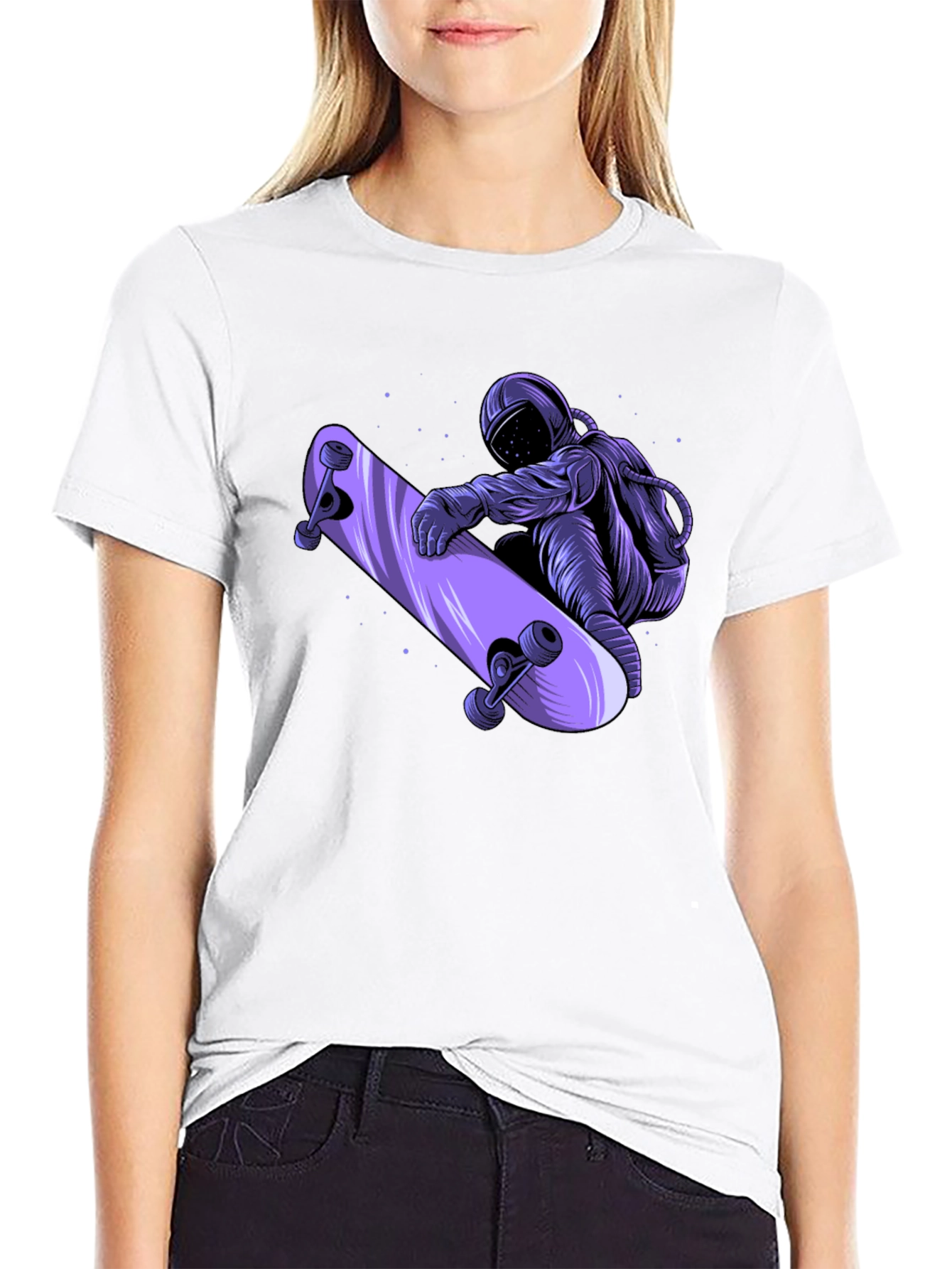Astronaut Skateboarder Graphic T-Shirt