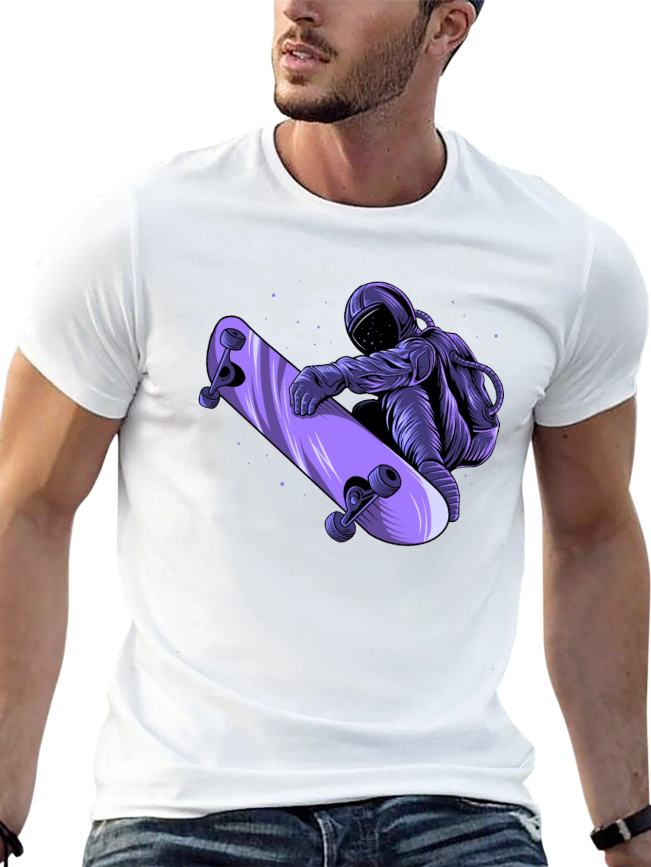 Astronaut Skateboarder Graphic T-Shirt